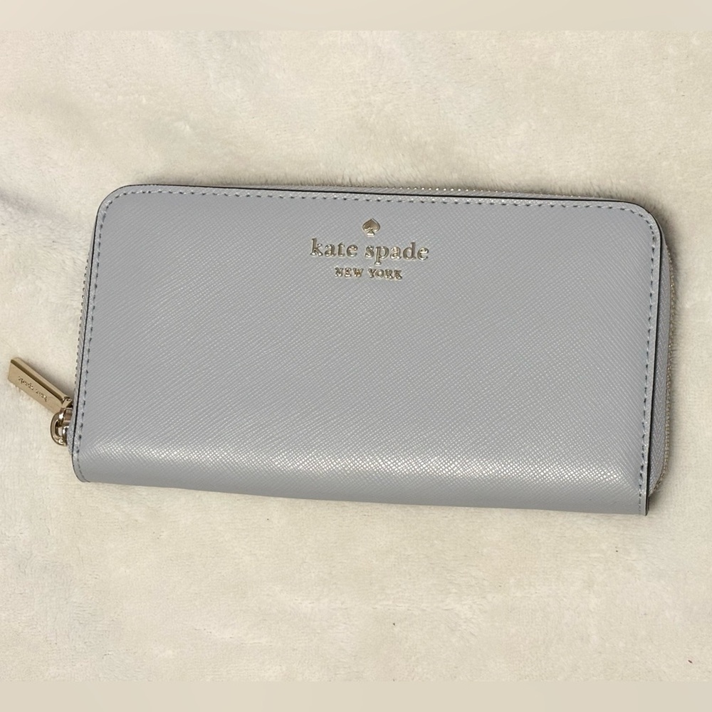 Kate Spade Continental Light Blue Zip-Around Wallet